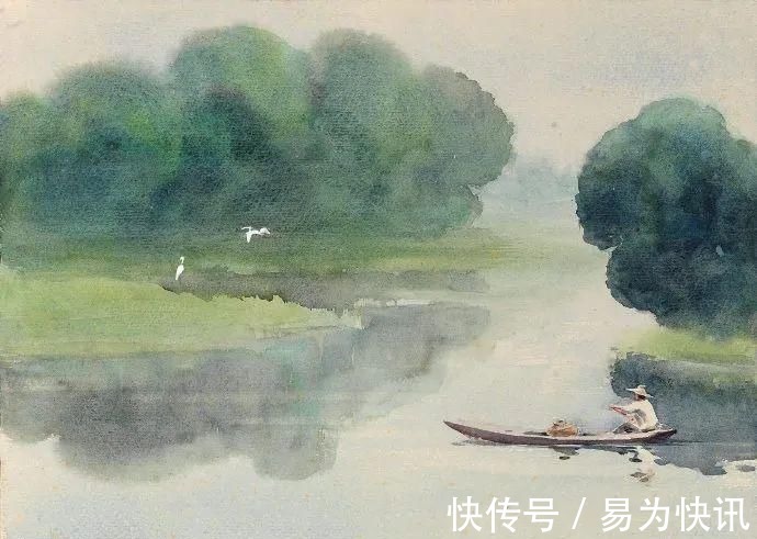 徐悲鸿!他被徐悲鸿称为“中国艺术界卓绝天才”,融入水墨意境的水彩,太美好了!