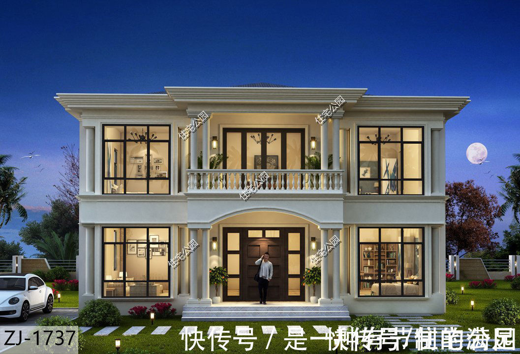 不生虫|13×13米农村欧式别墅,户型方正超级抢手,40万的造价就能盖