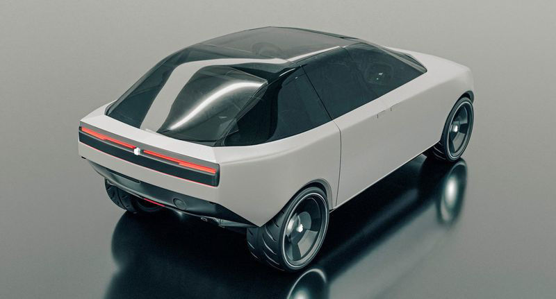 苹果公司|“Apple Car”3D渲染图呈现出一款双门SUV车型：发光Logo