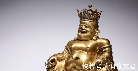 弥勒佛$明代,铜鎏金宝冠弥勒佛坐像