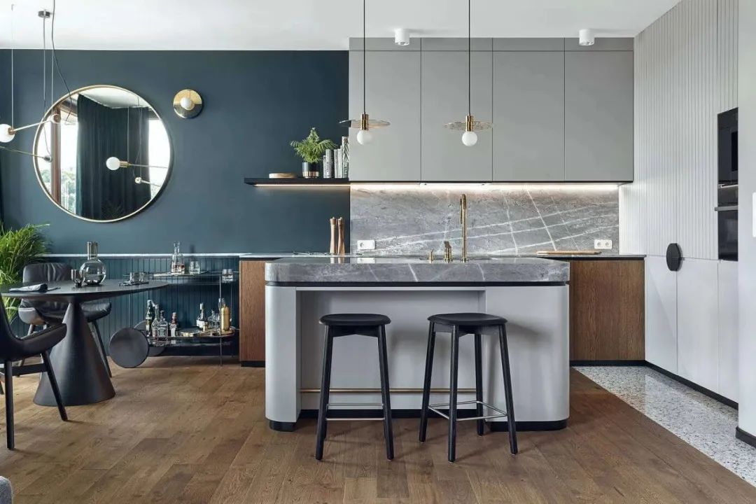 布置|100㎡现代轻奢,极简深色的质感,细节精致的设计,华丽档次