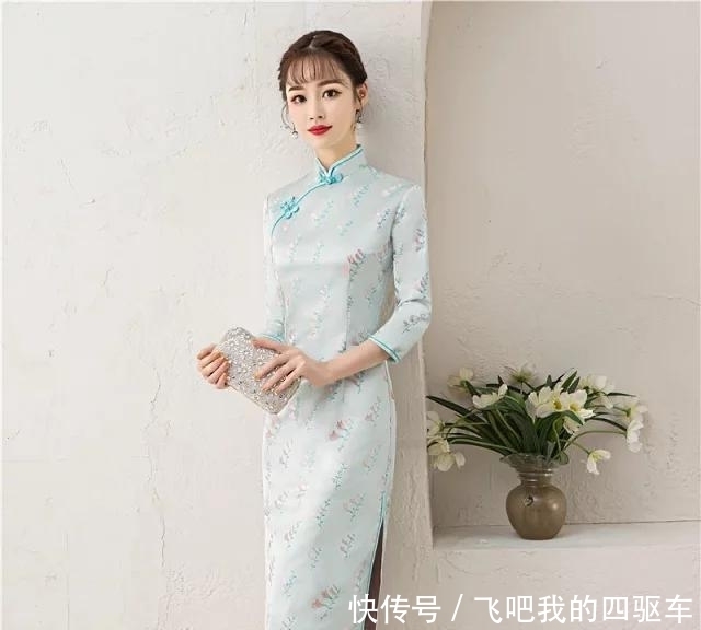 文艺清新，少女提花旗袍，怎么穿搭都很美！