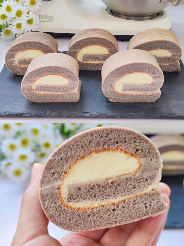 柠檬汁|紫薯蛋糕卷