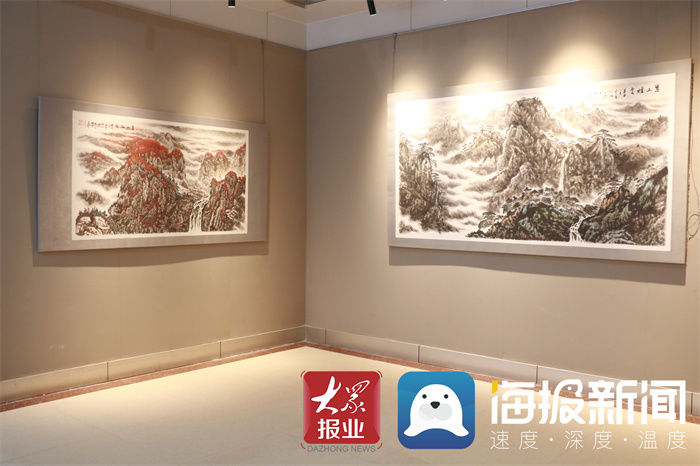 菏泽市博物馆！孟兆九山水画艺术展在菏泽市博物馆举行