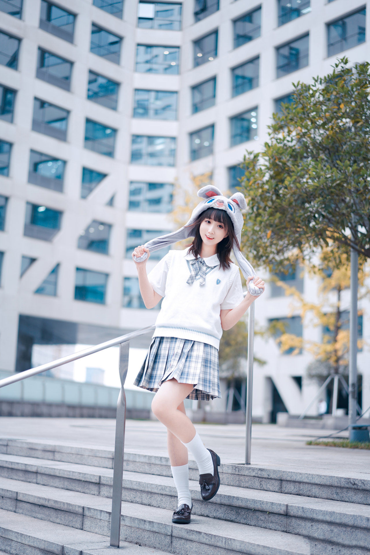 私影|jk私影，是隐藏在兔子头套下的双马尾