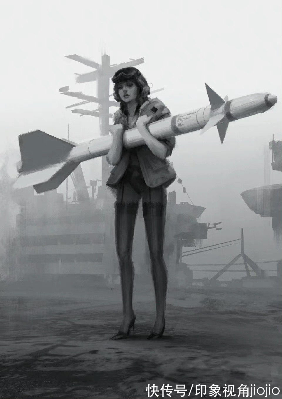 jiojio$粗犷笔触的CG插画艺术，每一幅画都很有故事感，色感超强