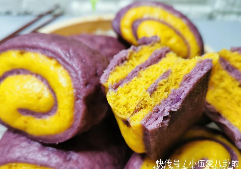 孩子不爱吃面食别愁,这个双色馒头好看还好吃,孩子见了准馋