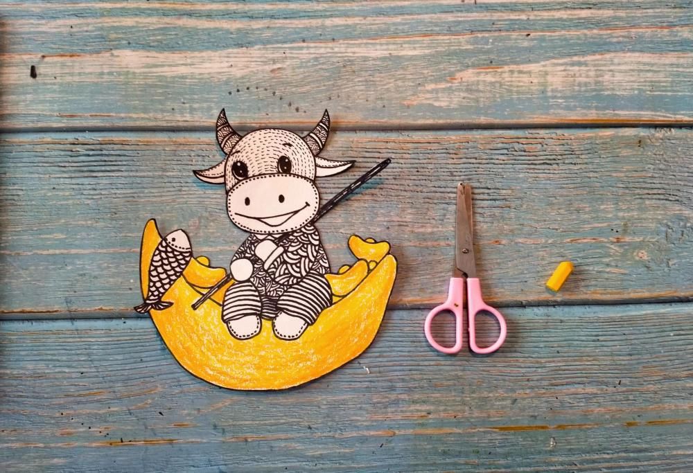  简单|牛年主题创意线描课程：会画小牛就可以，简单又好玩！连老师都忍不住偷学了