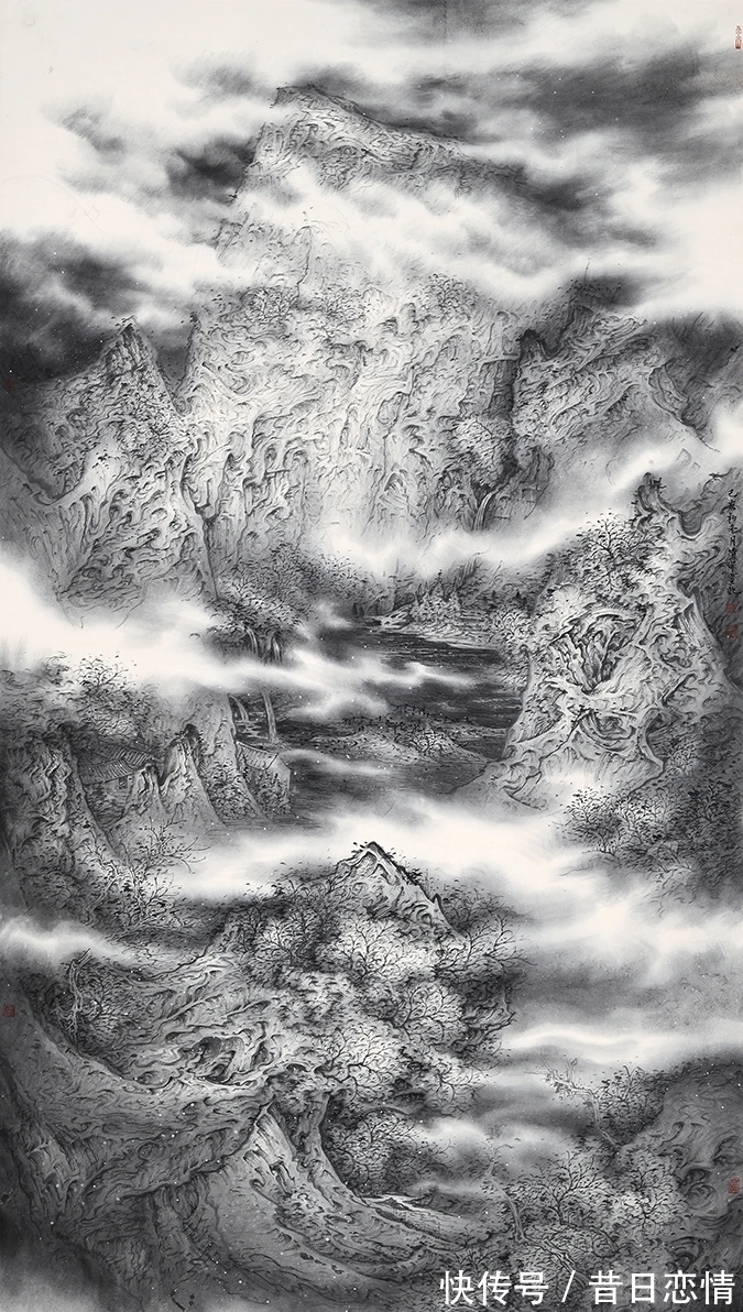山水画|云飞霞蒸|郭清杰山水画