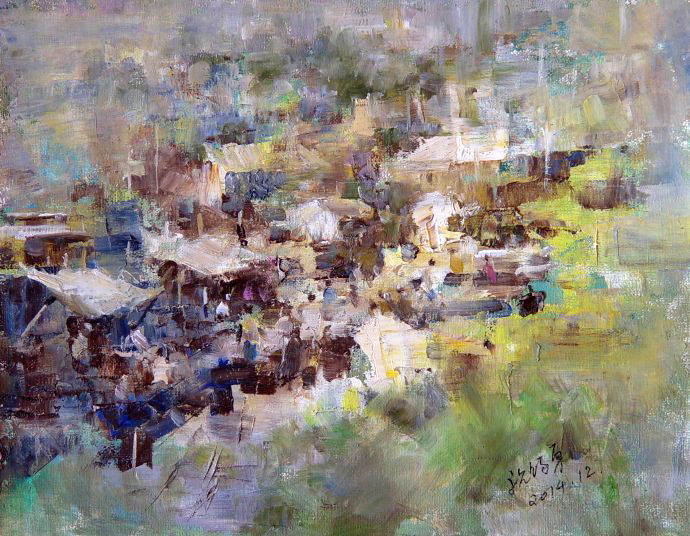 祝锡勇@艺术家祝锡勇的油画作品,浓浓的生活气息