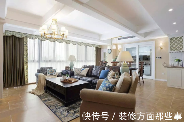 家具|165平美式风四居室,开放舒展,以求最大化通透视觉