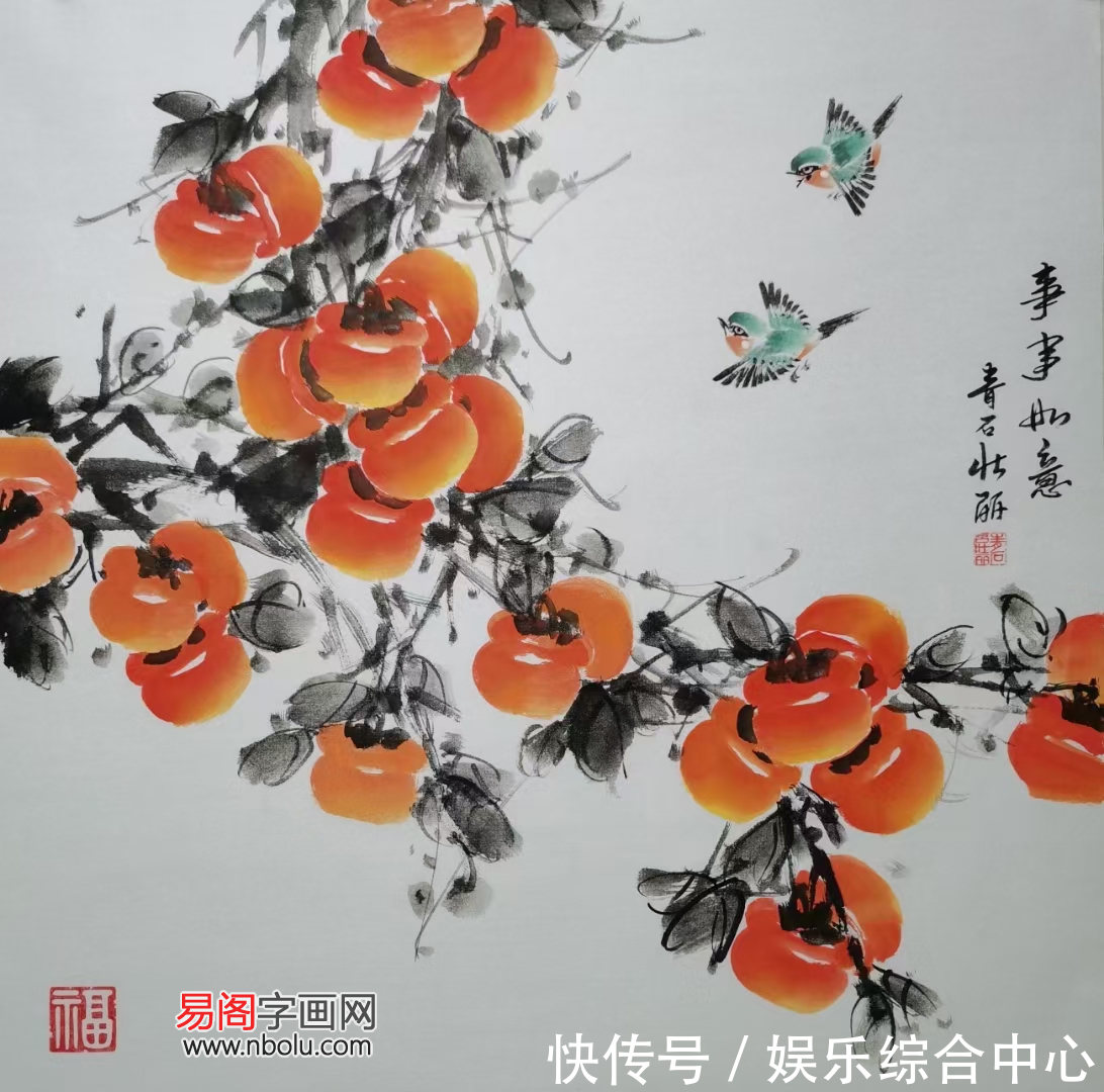 花鸟@?吕壮丽(青石)花鸟画:清新流畅雅丽生动