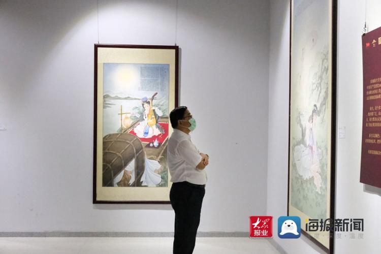 调琴啜茗图|传统工笔仕女画传承人秦生及弟子作品展在青岛金石博物馆开幕