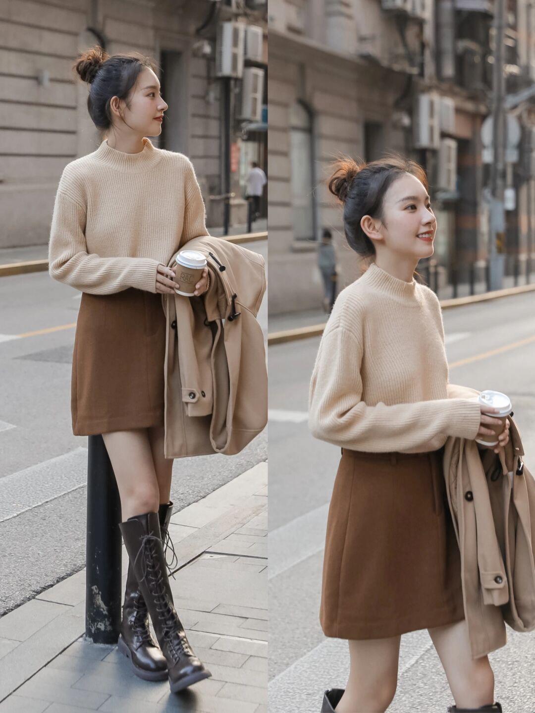 紫色大衣外套 秋冬怎样搭配出知性优雅的气质,碎花裙+紫色大衣外套,时髦又不失女人味!