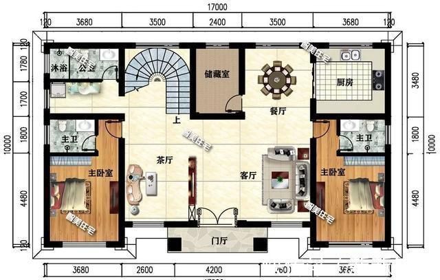 别墅|宅基地宽17-18米,可建这两栋别墅,室内都带旋转楼梯