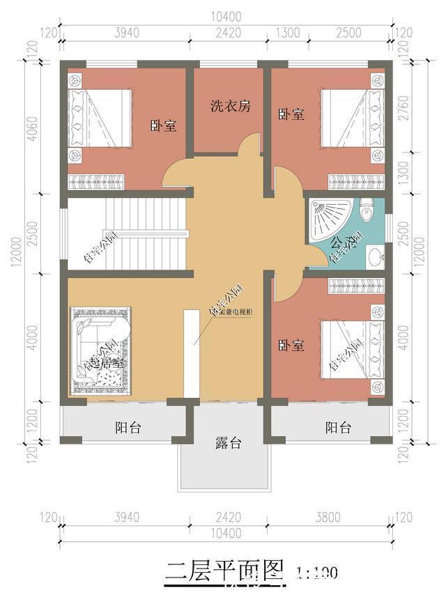 盖房|农村盖房，有个露台就是实用，10×12米带大露台户型分享