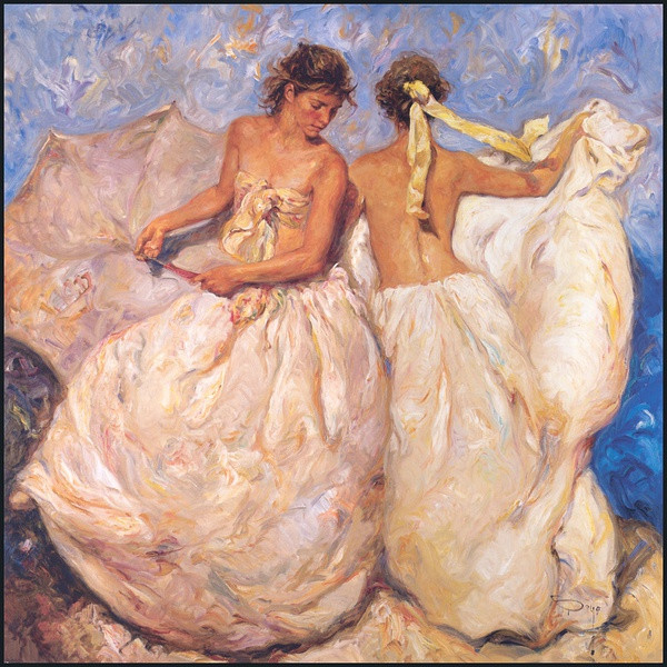 西班牙!千人一面的现代型美女;西班牙画家Jose Royo写实人物油画