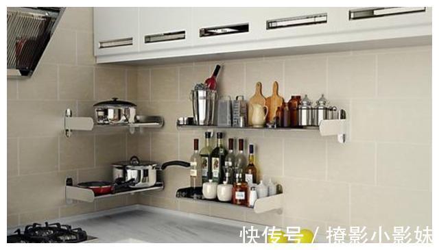 墙面|厨房收纳怎么解决?在墙面上装这种置物架,实用干净,增加美观性