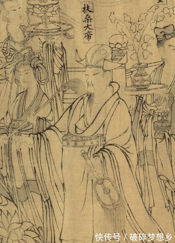 武宗元#满墙风动的众神,白描人物画范本——武宗元《朝元仙仗图》