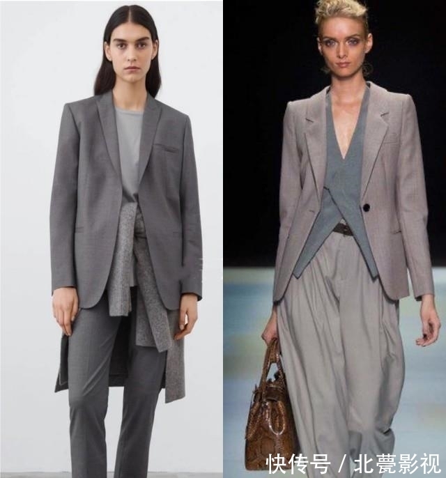 深灰色|早秋最时髦的配色:“浅灰+深灰”,气质高级,谁看了不说一声绝