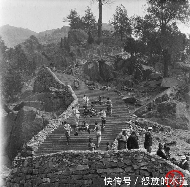 石敢当|百年前泰山老照片：风景雄奇，小脚妇女徒步登山