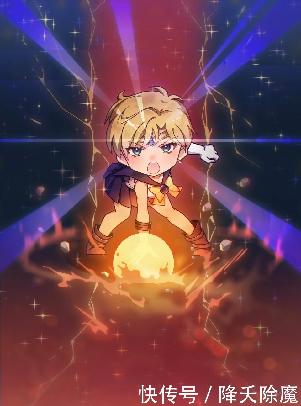 Q版《美少女战士》同人,土萌萤气质神秘独特,美奈子是爱的化身