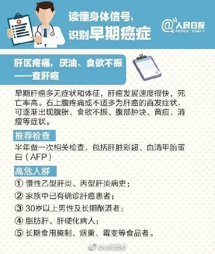 信号|读懂身体释放的危险信号 别让癌症找上你！