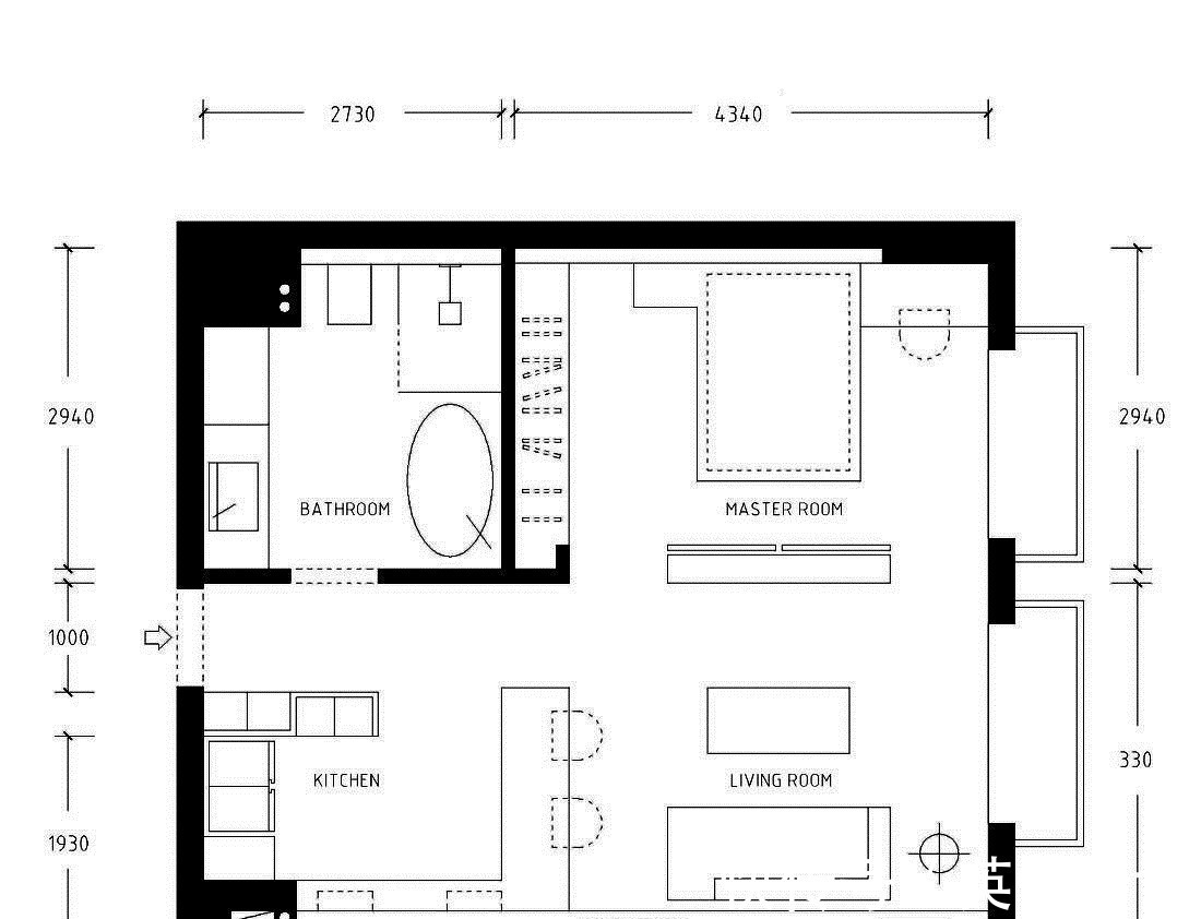 小窝|看了她的46㎡小窝，头一回见卧室装两个门，美观又实用，很聪明