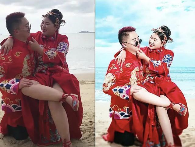 锥子脸 反差婚纱照被吐槽,P图前后差别很大,网友:婚礼上能认得出来吗