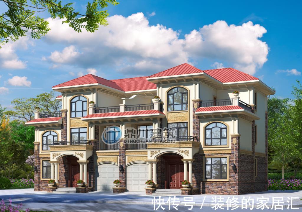 进深|5款农村双拼别墅,气派非凡,两兄弟建在农村低调而舒适