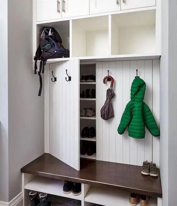 齐家栗子|玄关鞋柜这样装太明智了,漂亮多功能,还很省地方,可以照着装