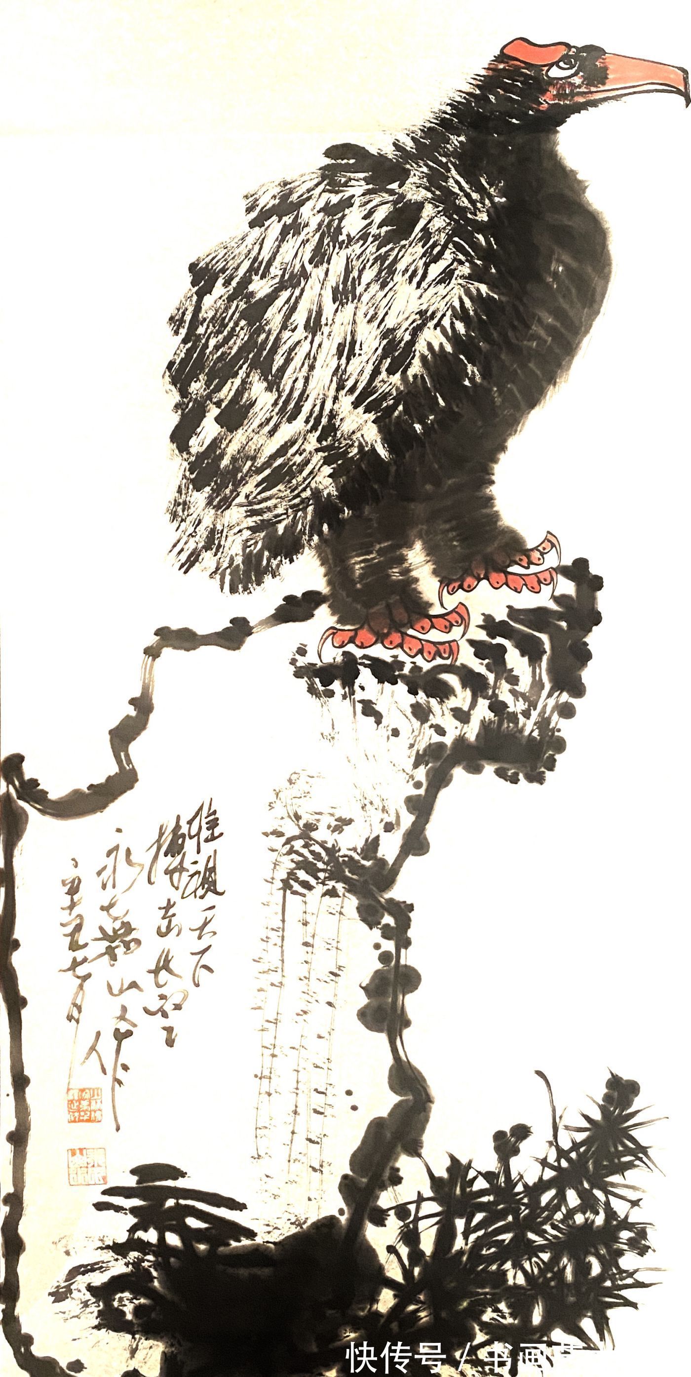 爱德华|笔下雄鹰俊,翼展能冲天——国画家、画鹰大家、指墨画艺术大师朱祖国