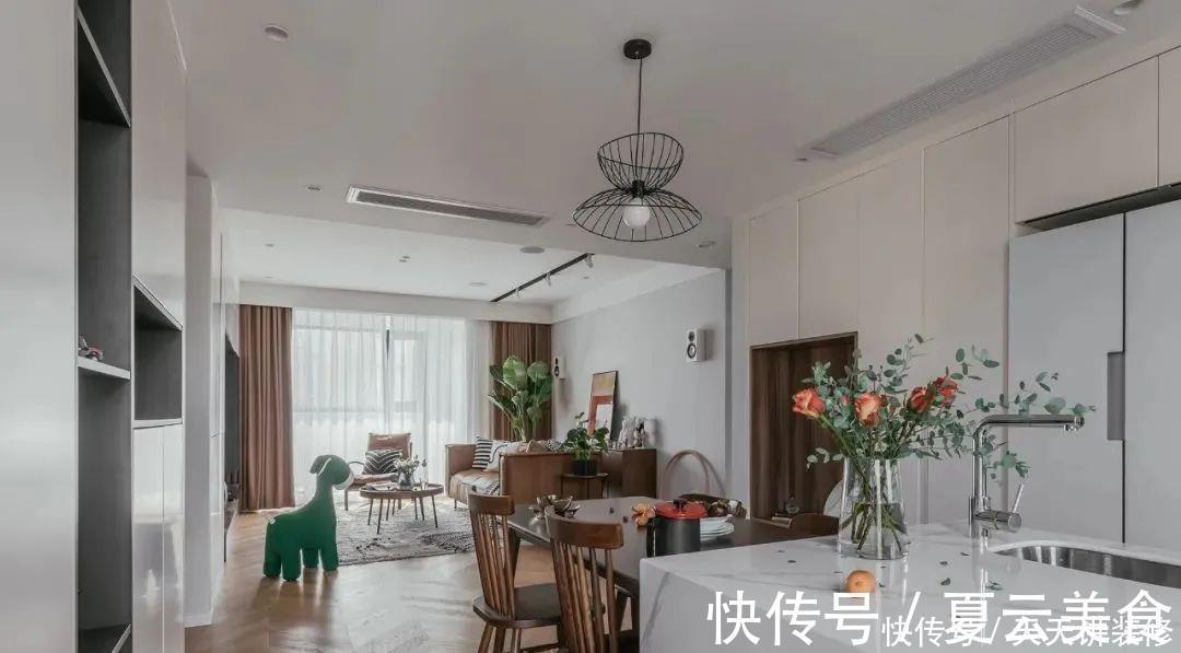 装修|109㎡现代风格装修,打造餐厨一体化的轻奢小家