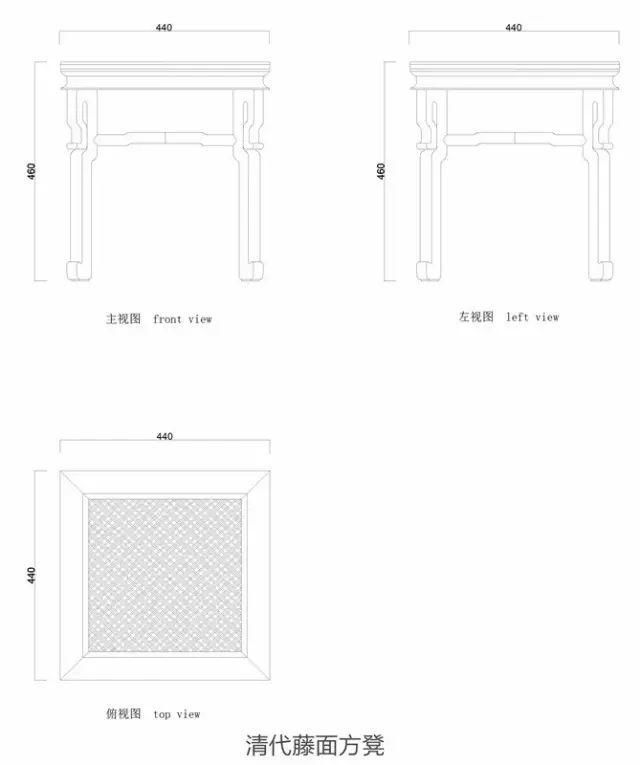 明清家具凳类的设计图纸汇总，需要的带走！（附详细图纸）