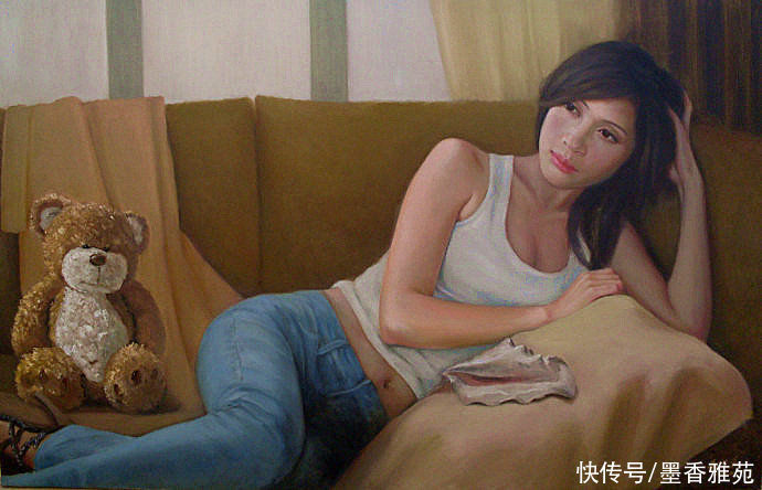 雅致|青年艺术家聂义武人体油画中的少女，有着古典雅致的纯美气息