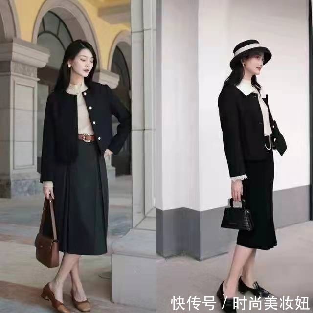 短外套 “短外套+长裙”才是不费力的穿搭,体面又显气质,40岁可以照搬