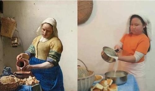 吹笛子的少年|小学生模仿“世界名画”,脑洞大开逗笑网友:让模仿,没让你超越