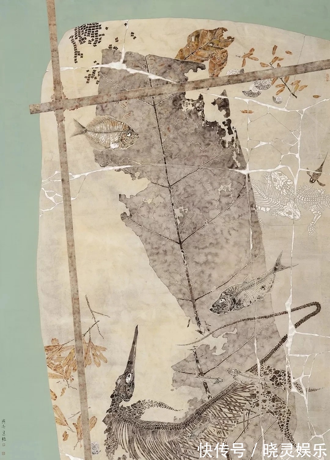 花鸟画$陈建强的花鸟画造境唯美,引人踏入清雅之境