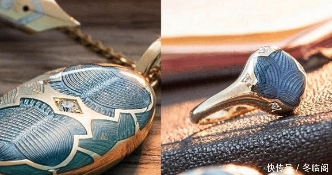 德国百年历史珠宝品牌, 将珐琅工艺手工雕刻,视觉效果特别吸引人