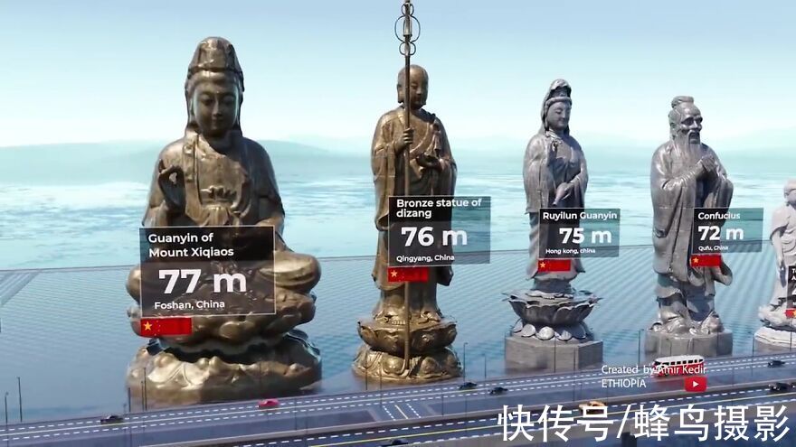 世界|25个世界地标雕像高度对比照，7个在中国、不比不知道一比吓一跳