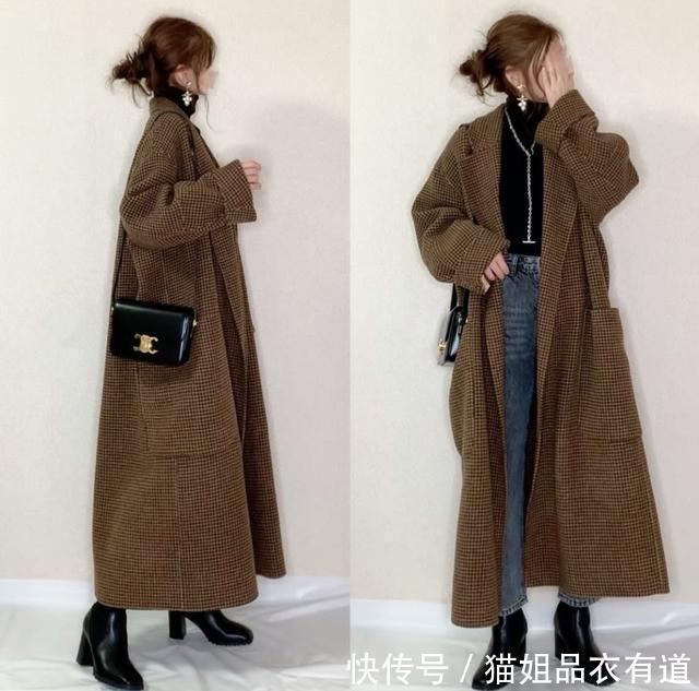 大衣配针织衫虽然经典,但前提是选对裤装,这3种日本博主抢着穿