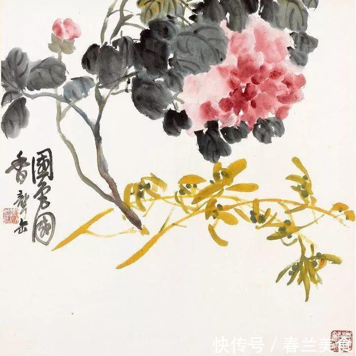 任伯年#吴昌硕十二开花卉清供册，简约清雅，悦目赏心！