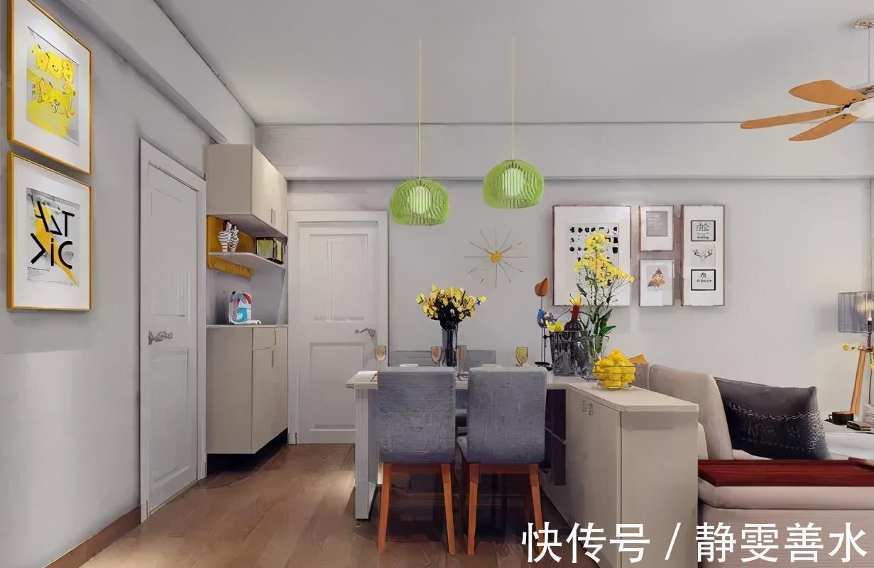 餐厅|夫妻的62㎡横厅小三房,格局完美简约清新,诗一样的生活让人羡慕