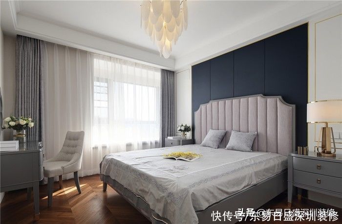 三居室|130㎡海怡湾现代美式风格,高级质感的三居室案例