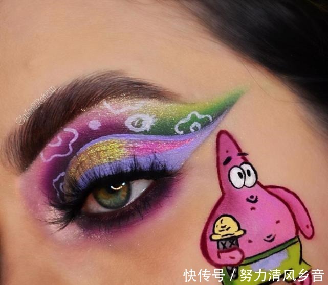 眼妆|把“动画人物”画在眼上,艾莎女王有创意,芭比粉的小樱竟这么美