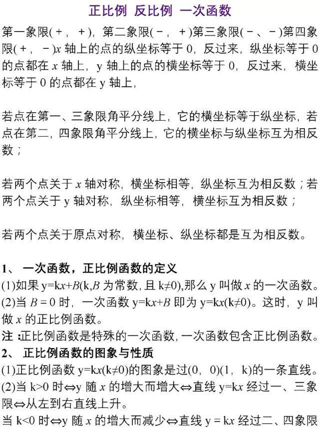 初中数学就是这15张图+89个重要知识点！学渣也能逆袭得高分