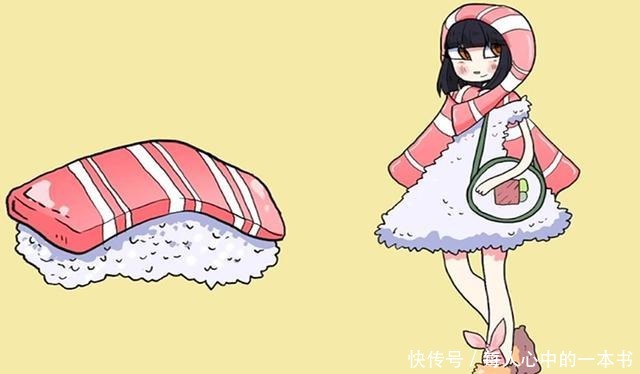 画师将食物拟人化，眼里只有食物，萌萌画风，拥有一个吃货的心