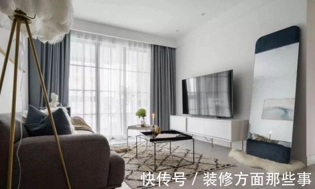 二居室|88平大风二居室,大面积留白+皇家蓝让整个空间简单且不失精致