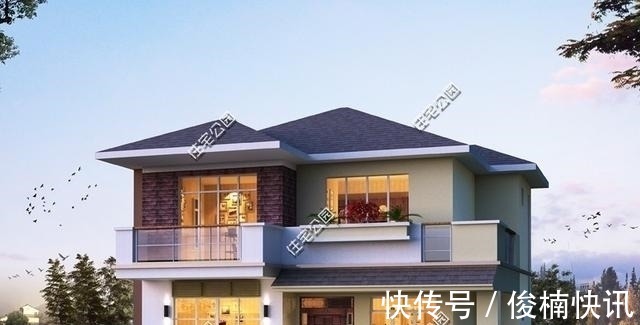 自建|农村自建小户型别墅, 四室一厅很宽敞, 还有书房和大阳台, 美!