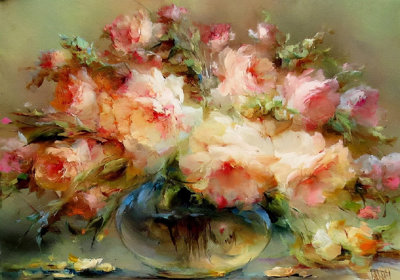 vladimir!俄罗斯画家弗拉基米尔· 巴比奇把花束画得如此之美,妖艳